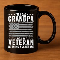 Im A Dad Grandpa And Veteran Fathers Day Papa Grandpa 11oz C Handle Ceramic Mug