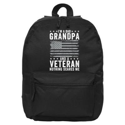 Im A Dad Grandpa And Veteran Fathers Day Papa Grandpa 16 in Basic Backpack