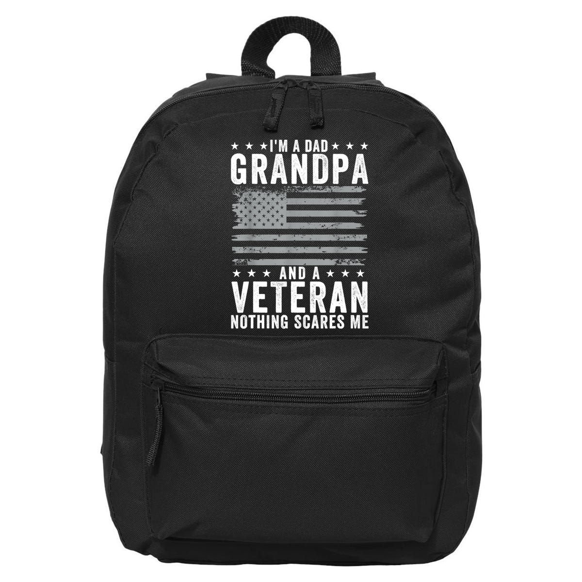 Im A Dad Grandpa And Veteran Fathers Day Papa Grandpa 16 in Basic Backpack