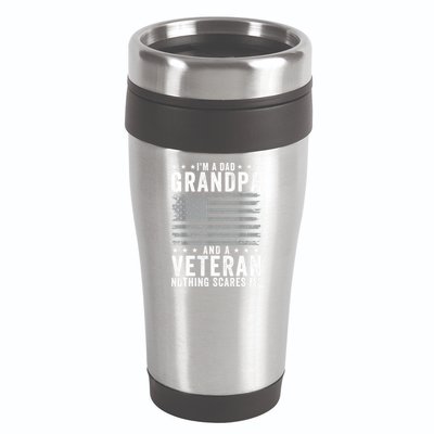 Im A Dad Grandpa And Veteran Fathers Day Papa Grandpa 16oz Travel Tumbler