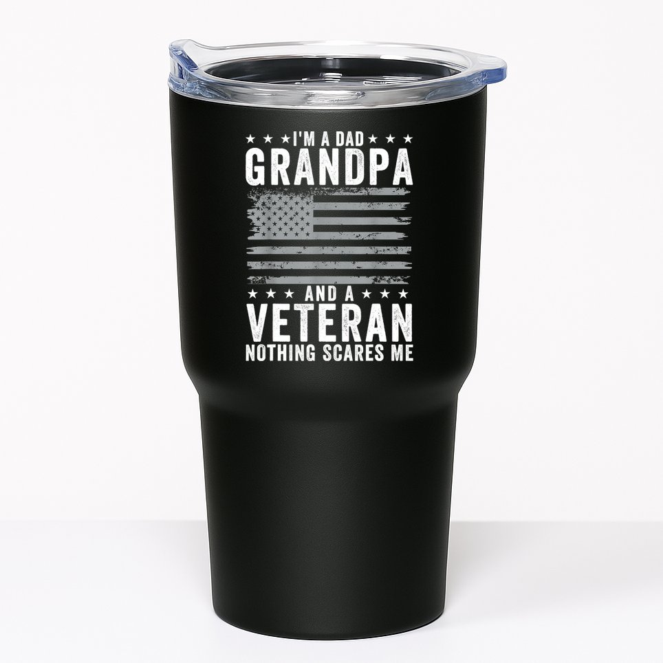 Im A Dad Grandpa And Veteran Fathers Day Papa Grandpa Tumbler
