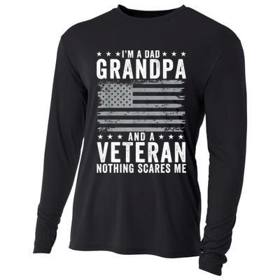 Im A Dad Grandpa And Veteran Fathers Day Papa Grandpa Cooling Performance Long Sleeve Crew