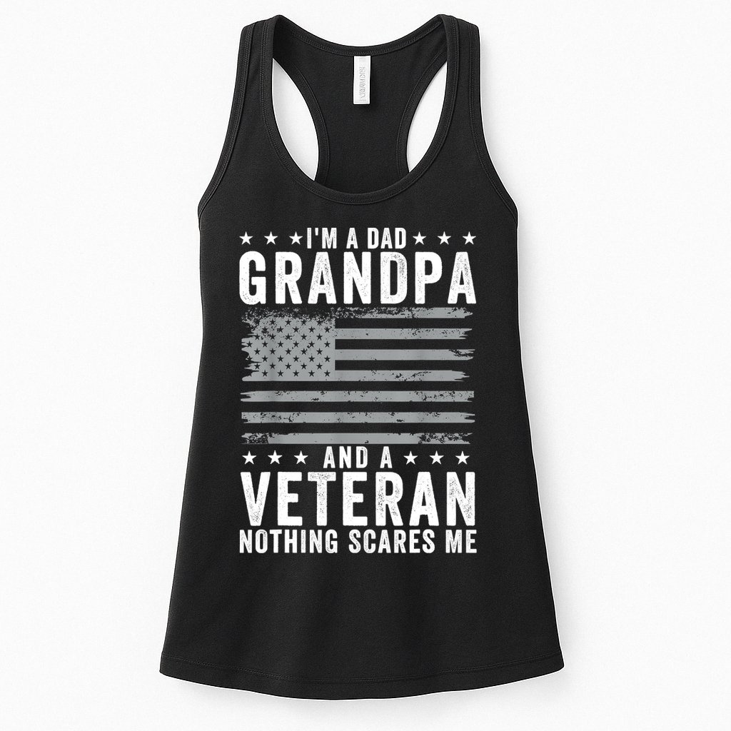 Im A Dad Grandpa And Veteran Fathers Day Papa Grandpa Womens Tank Top