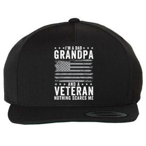 Im A Dad Grandpa And Veteran Fathers Day Papa Grandpa Wool Snapback Cap