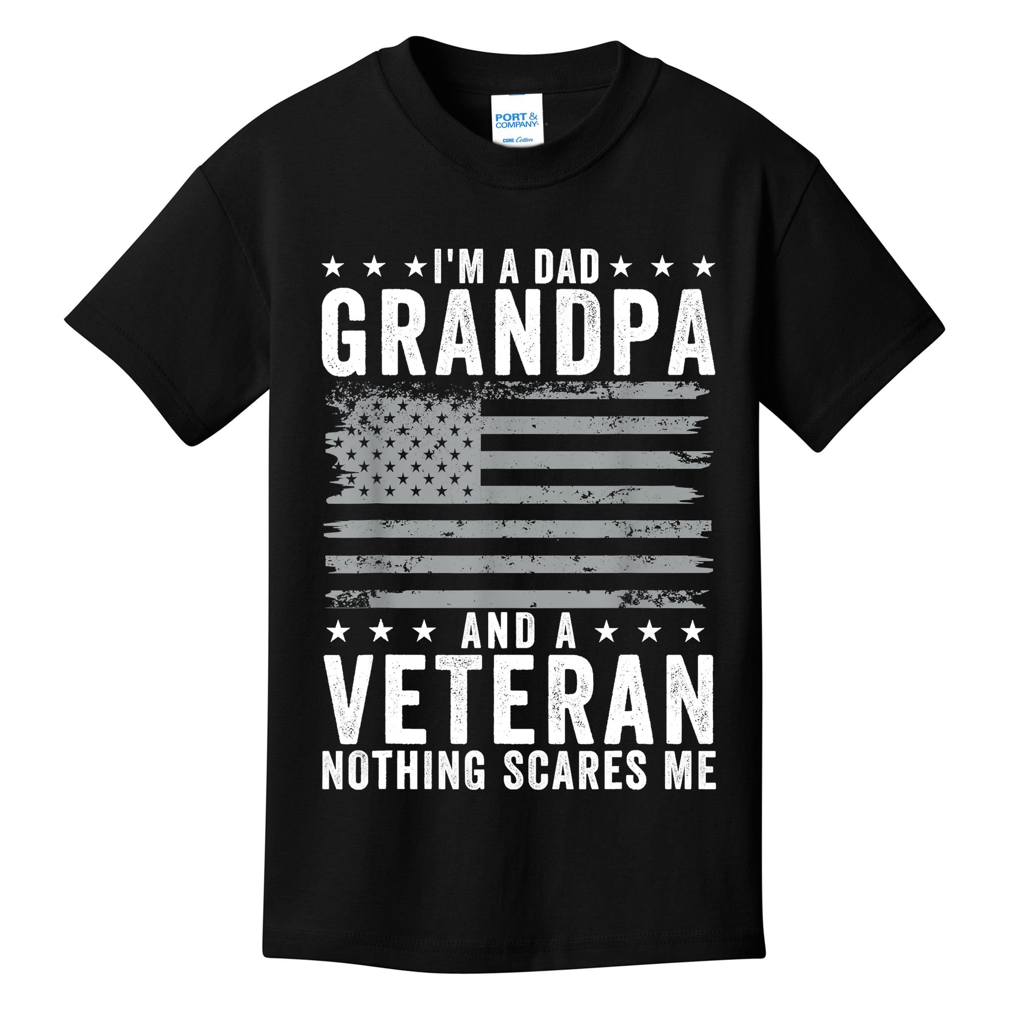 Im A Dad Grandpa And Veteran Fathers Day Papa Grandpa Kids T-Shirt