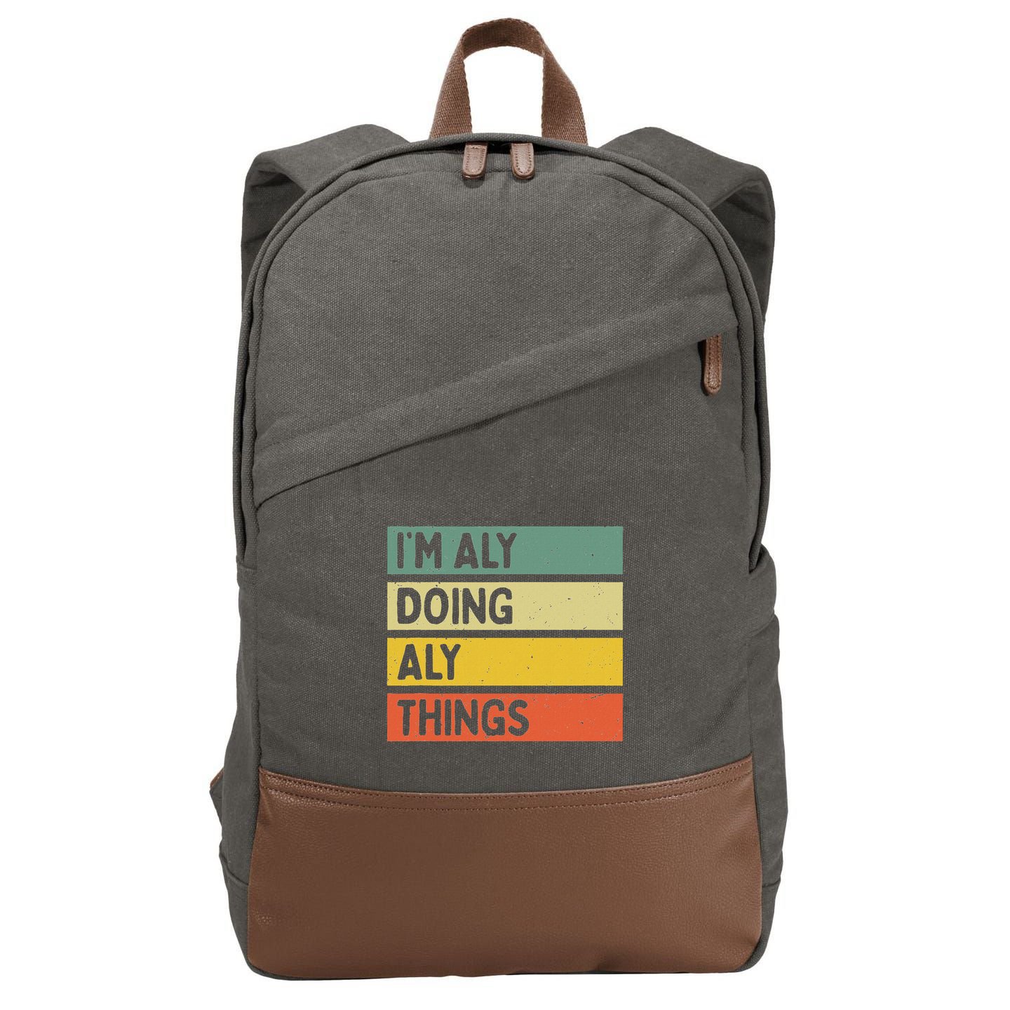 IM Aly Doing Aly Things Funny Personalized Quote Cotton Canvas Backpack
