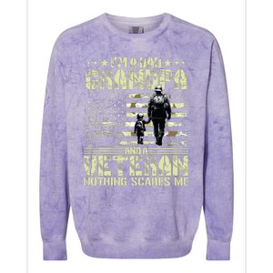 Im A Dad Grandpa And Veteran Fathers Day Papa Grandpa Colorblast Crewneck Sweatshirt