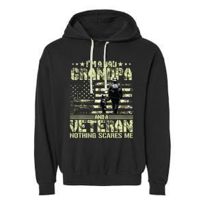 Im A Dad Grandpa And Veteran Fathers Day Papa Grandpa Garment-Dyed Fleece Hoodie