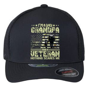 Im A Dad Grandpa And Veteran Fathers Day Papa Grandpa Flexfit Unipanel Trucker Cap