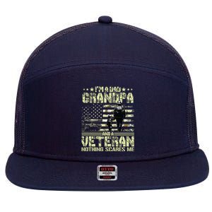 Im A Dad Grandpa And Veteran Fathers Day Papa Grandpa 7 Panel Mesh Trucker Snapback Hat