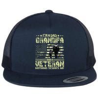 Im A Dad Grandpa And Veteran Fathers Day Papa Grandpa Flat Bill Trucker Hat