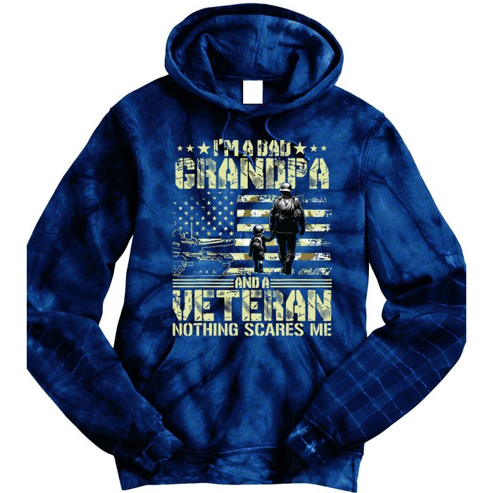 Im A Dad Grandpa And Veteran Fathers Day Papa Grandpa Tie Dye Hoodie