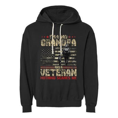 IM A Dad Grandpa And Veteran Fathers Day Papa Grandpa Garment-Dyed Fleece Hoodie