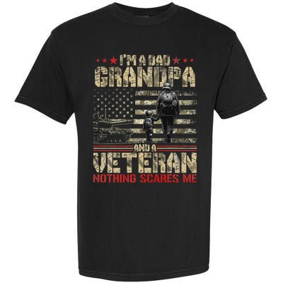 IM A Dad Grandpa And Veteran Fathers Day Papa Grandpa Garment-Dyed Heavyweight T-Shirt