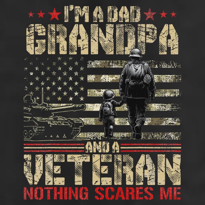 IM A Dad Grandpa And Veteran Fathers Day Papa Grandpa 7 Panel Mesh Trucker Snapback Hat