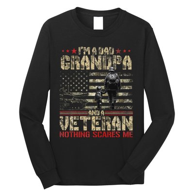 IM A Dad Grandpa And Veteran Fathers Day Papa Grandpa Long Sleeve Shirt