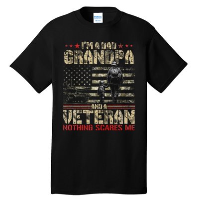 IM A Dad Grandpa And Veteran Fathers Day Papa Grandpa Tall T-Shirt