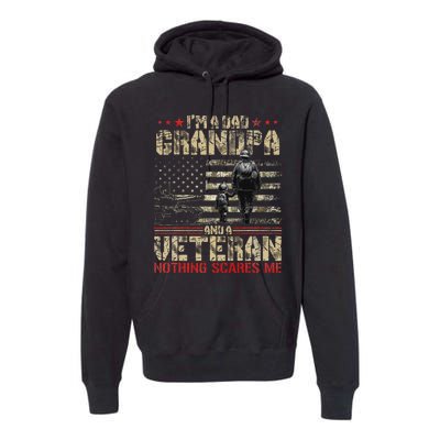 IM A Dad Grandpa And Veteran Fathers Day Papa Grandpa Premium Hoodie