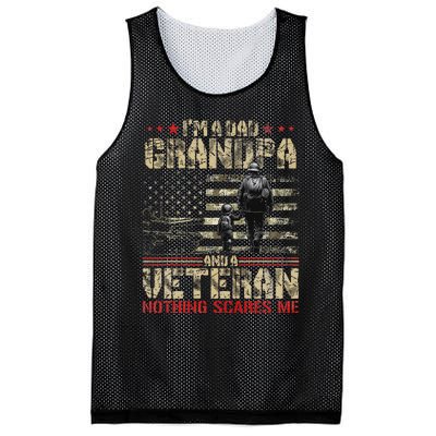 IM A Dad Grandpa And Veteran Fathers Day Papa Grandpa Mesh Reversible Basketball Jersey Tank