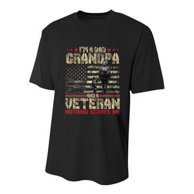 IM A Dad Grandpa And Veteran Fathers Day Papa Grandpa Youth Performance Sprint T-Shirt