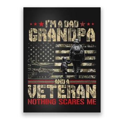 IM A Dad Grandpa And Veteran Fathers Day Papa Grandpa Poster