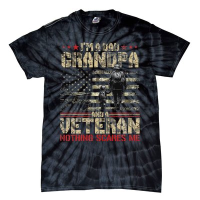 IM A Dad Grandpa And Veteran Fathers Day Papa Grandpa Tie-Dye T-Shirt