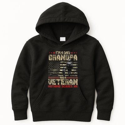IM A Dad Grandpa And Veteran Fathers Day Papa Grandpa Kids Hoodie