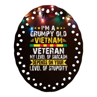 I'm A Dad A Grandpa And A Vietnam Veteran Ceramic Oval Ornament