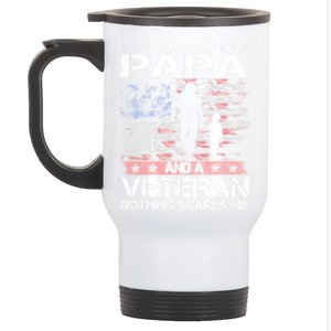 I'm A Dad Papa Veteran Nothing Scares Me Funny Christmas Gift Stainless Steel Travel Mug