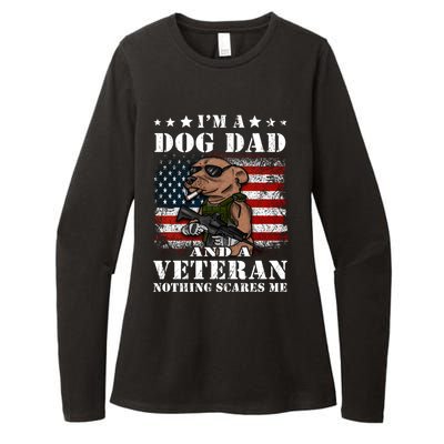 I'm A Dog Dad And A Veteran Nothing Scares Me Dachshund Gift Womens CVC Long Sleeve Shirt