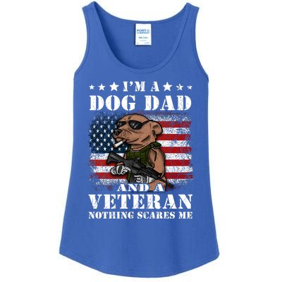 I'm A Dog Dad And A Veteran Nothing Scares Me Dachshund Gift Ladies Essential Tank