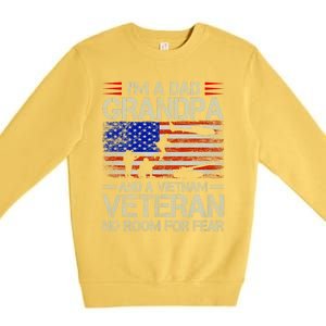 IM A Dad Grandpa And Vietnam Veteran Us Flag Papa Grandpa Premium Crewneck Sweatshirt