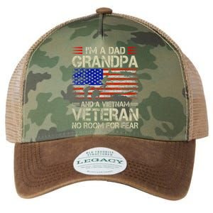 IM A Dad Grandpa And Vietnam Veteran Us Flag Papa Grandpa Legacy Tie Dye Trucker Hat