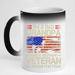 IM A Dad Grandpa And Vietnam Veteran Us Flag Papa Grandpa 11oz Black Color Changing Mug