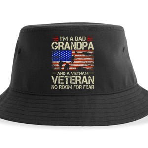 IM A Dad Grandpa And Vietnam Veteran Us Flag Papa Grandpa Sustainable Bucket Hat