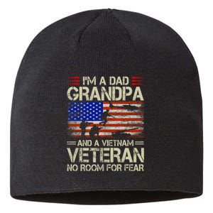 IM A Dad Grandpa And Vietnam Veteran Us Flag Papa Grandpa Sustainable Beanie