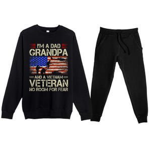 IM A Dad Grandpa And Vietnam Veteran Us Flag Papa Grandpa Premium Crewneck Sweatsuit Set