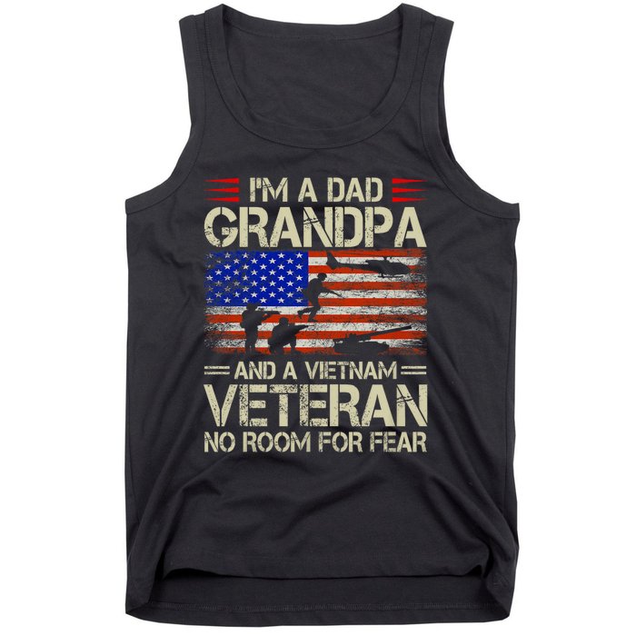 IM A Dad Grandpa And Vietnam Veteran Us Flag Papa Grandpa Tank Top