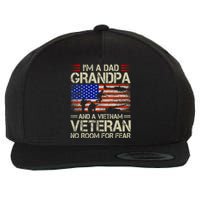 IM A Dad Grandpa And Vietnam Veteran Us Flag Papa Grandpa Wool Snapback Cap