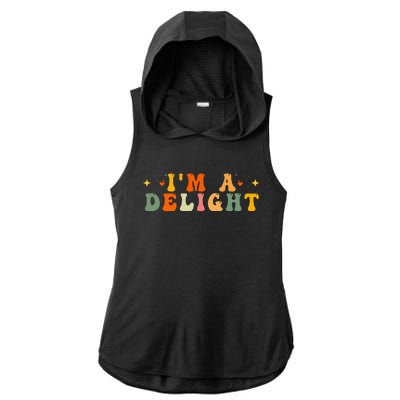 IM A Delight Ladies PosiCharge Tri-Blend Wicking Draft Hoodie Tank