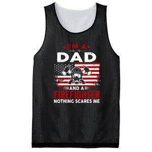 Im A Dad And A Firefighter Nothing Scares Me Fathers Day Gift Mesh Reversible Basketball Jersey Tank