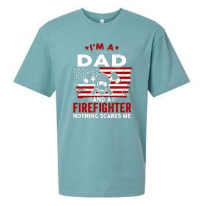 Im A Dad And A Firefighter Nothing Scares Me Fathers Day Gift Sueded Cloud Jersey T-Shirt