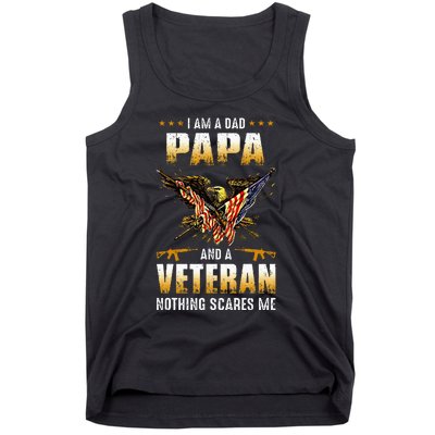 IM A Dad Papa And A Veteran FatherS Day Tank Top