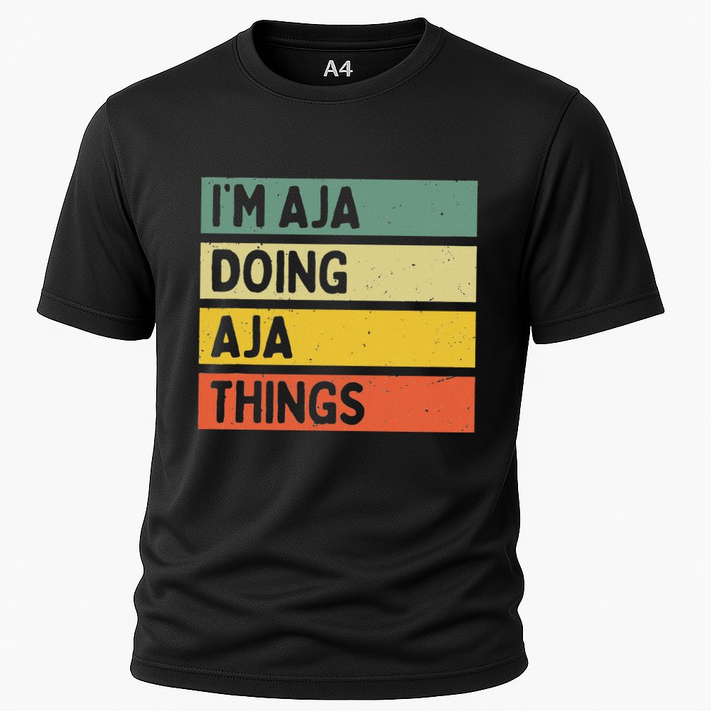IM Aja Doing Aja Things Funny Personalized Quote Cooling Performance Crew T-Shirt