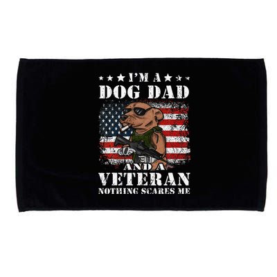 I'm A Dog Dad And A Veteran Nothing Scares Me Dachshund Microfiber Hand Towel