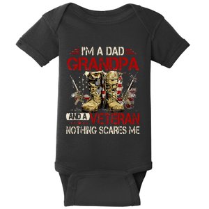 Im A Dad Grandpa And A Veteran American Flag Gists For Dad Baby Bodysuit