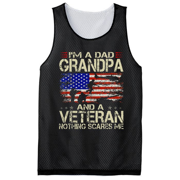 Im A Dad Grandpa And Veteran Fathers Day Papa Grandpa Gifts Mesh Reversible Basketball Jersey Tank