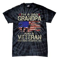 Im A Dad Grandpa And Veteran Fathers Day Papa Grandpa Gifts Tie-Dye T-Shirt