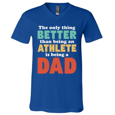 I'm A Dad And Athlete Funny Fatherhood Funny Dad Cute Gift V-Neck T-Shirt