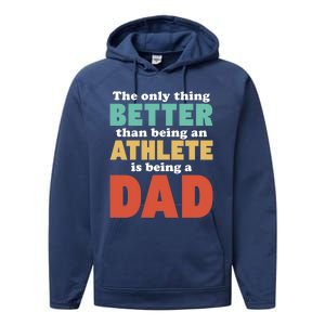 I'm A Dad And Athlete Funny Fatherhood Funny Dad Cute Gift Performance Fleece Hoodie